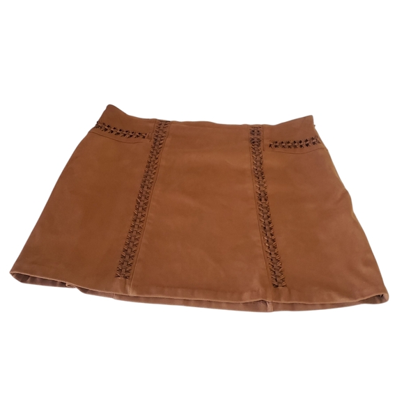Cato Dresses & Skirts - Cato Womens Brown Suede‎ Mini Skirt Size 14 Western Country Cowgirl Festival